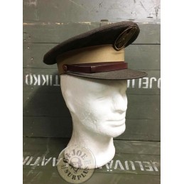 SPANISH POLICE "NATIONAL POLICE " BROWN UNIFORM OFFICERS CAP AS NEW /COLLECTORS ITEM