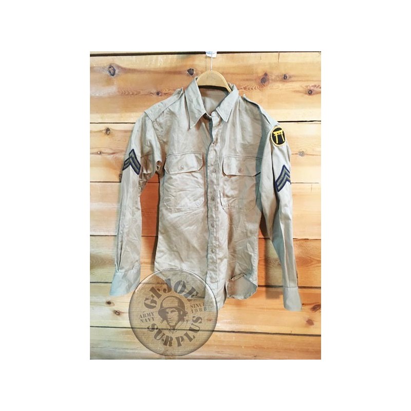 CAMISA M/LLARGA KHAKI UNIFORM "1965 OKINAWA US ARMY" /PEÇA UNICA