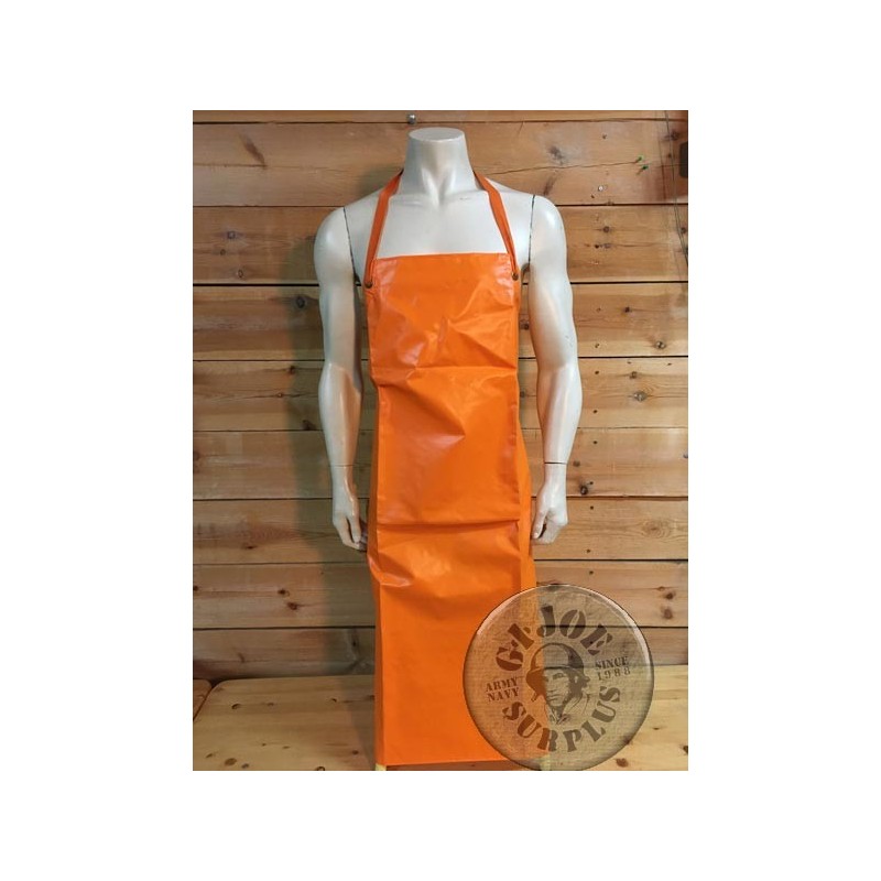 DELANTAL PROTECCION GOMA NARANJA EJERCITO SUECIA COMO NUEVOS