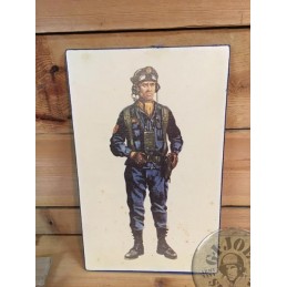 SPANISH ARMY WOOD PHOTO "TANK CHIEF" /COLLECTORS ITEM