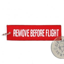 KEYRING AVIATION COLLECTION "REMOVE BEFORE FLIGHT" RED COLOUR