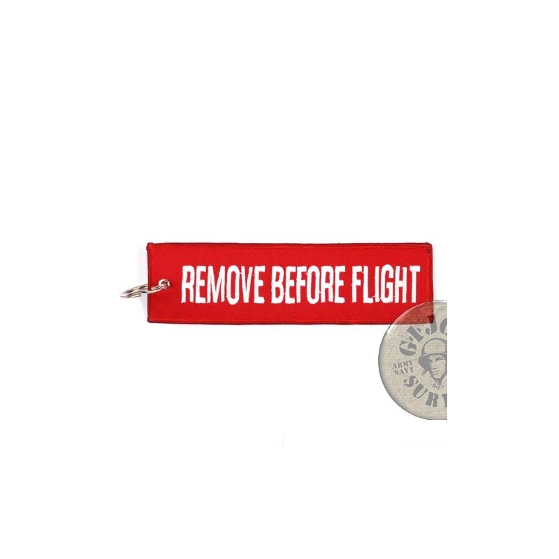 KEYRING AVIATION COLLECTION "REMOVE BEFORE FLIGHT" RED COLOUR