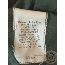 M1947 OVERCOAT PARKA TYPE NO LINING AS NEW