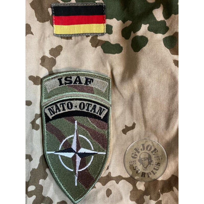 Toppa Termoadesiva ISAF Germania Con Bandiera, 9x6 Cm, Patch Ricamata Da Cucire O Stirare, Ideale Per Personalizzazione