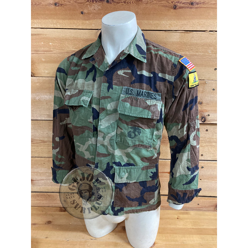 CHAQUETILLA BDU WOODLAND RIPSTOP "US MARINE CORPS" SMALL SHORT