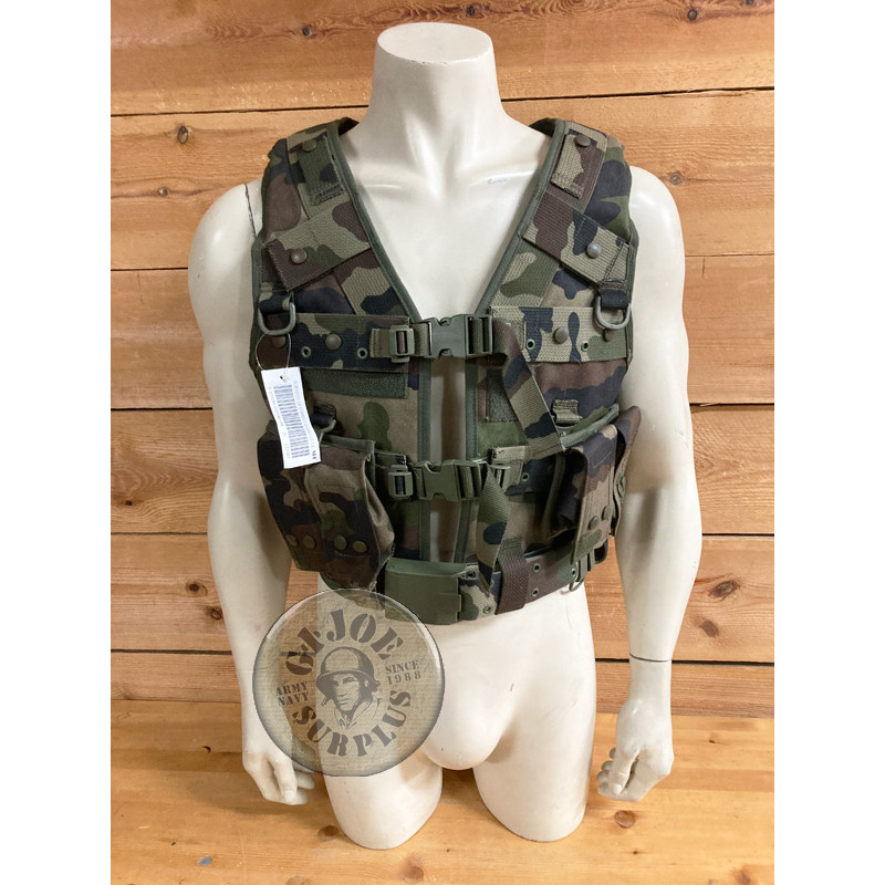 FRENCH ARMY CEE CAMO TACTICAL VEST WITH POUCHES