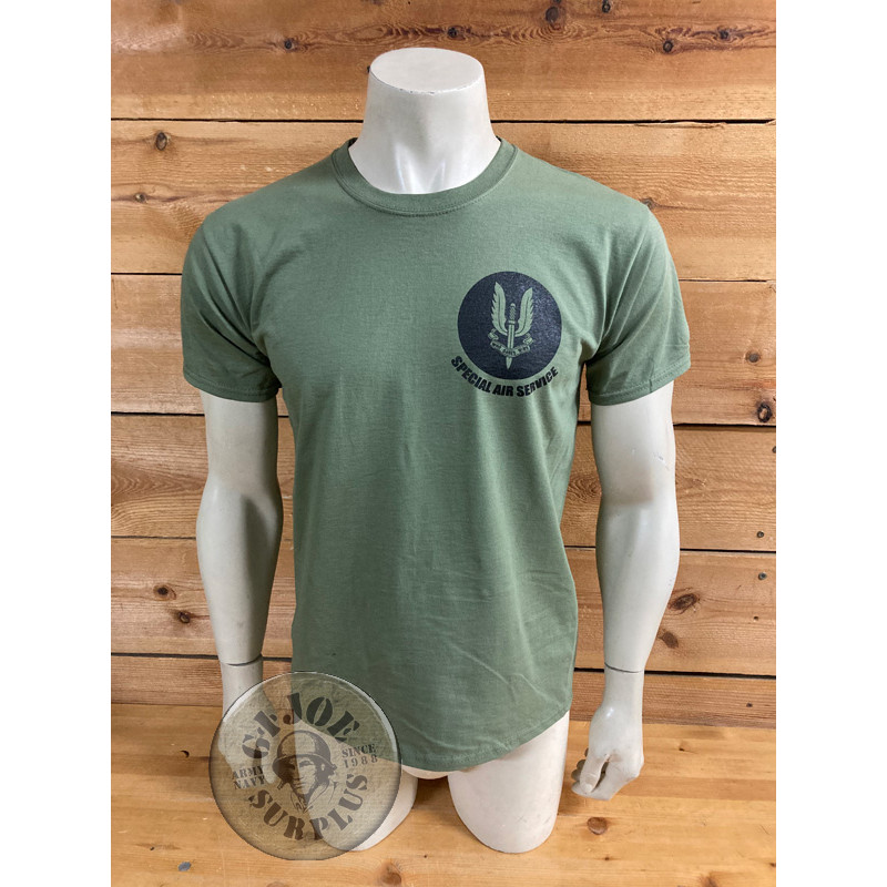 T/SHIRT LOGO "NAVY SEALS TEAM SIX THANK YOU 2-SIDES" GREEN COLOUR