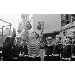 CAMISETA M/LARGA RALLAS "TELNYASHKA"  AZUL CELESTE