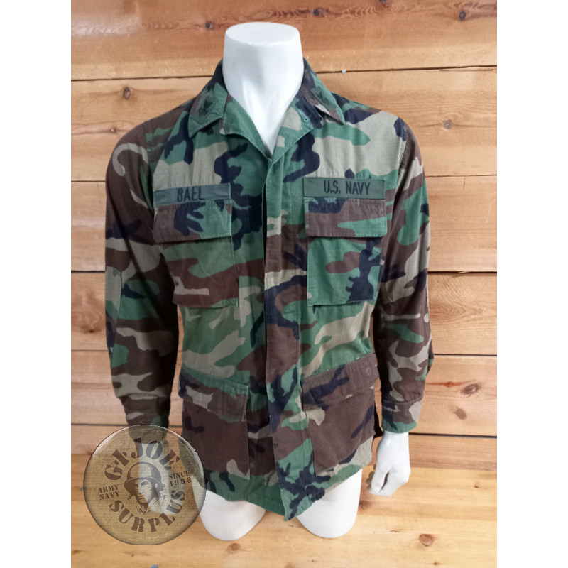 US NAVY!!! CHAQUETILLA BDU WOODLAND RIPSTOP "US NAVY" SMALL LONG