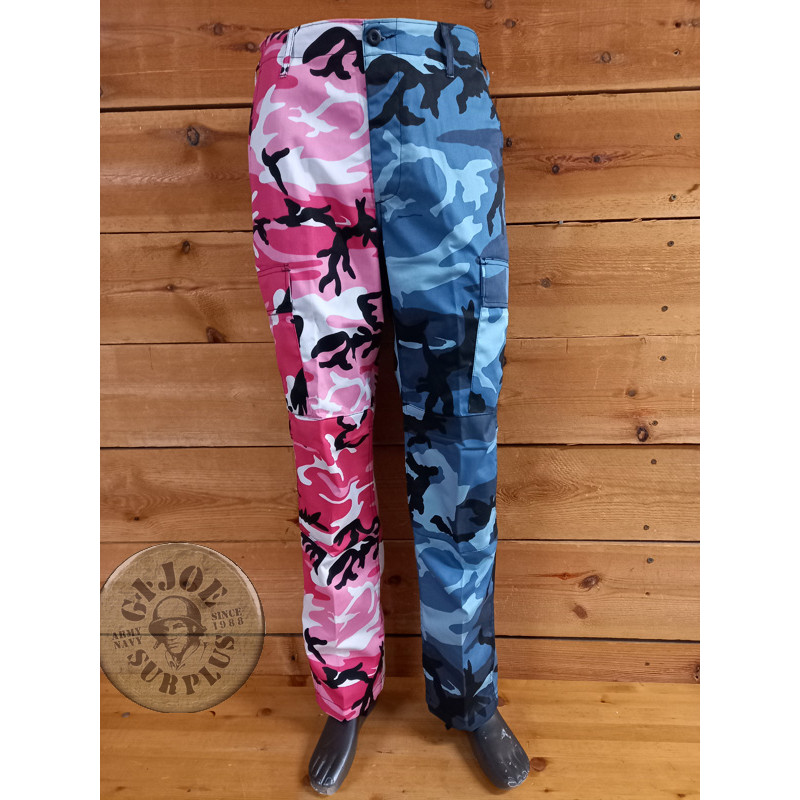 PANTALO CARGO "2 COLORS BDU" CAMUFLATGE ROSA-BLAU