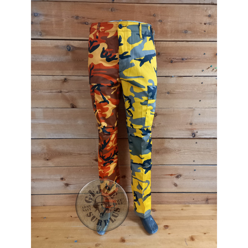 PANTALO CARGO "2 COLORS BDU" /CAMUFLATGE GROC-TORONJA