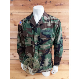 PEÇA UNICA!!! JAQUETA BDU WOODLAND US ARMY 108TH TRAINING COMMAND MEDIUM REGULAR