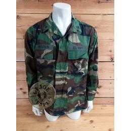 CHAQUETILLA BDU WOODLAND "US NAVY SEABEES" MEDIUM REGULAR /PIEZA UNICA