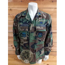 PIEZA UNICA!!! CHAQUETILLA BDU WOODLAND RIPSTOP USAF "29TH INTELLIGENCE SQUADRON" LARGE X-LONG