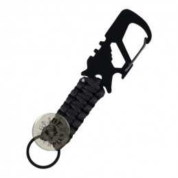 MOSQUETON TACTICO CON PARACORD NEGRO