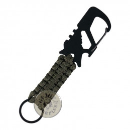 MOSQUETO TACTIC AMB PARACORD "SURVIVOR" COLOR VERD
