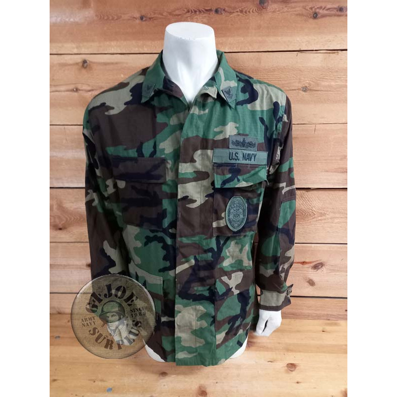 CHAQUETILLA BDU WOODLAND "US NAVY SEABEES" MEDIUM REGULAR /PIEZA UNICA