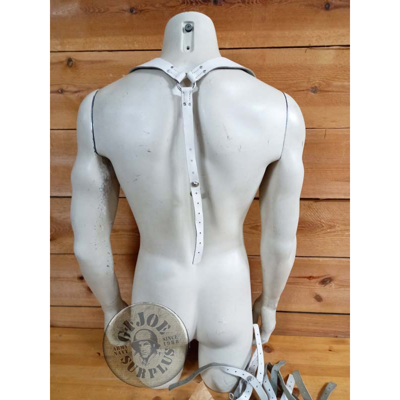FRENCH ARMY WHITE PARADE LETHER "Y" STRAPS NEW