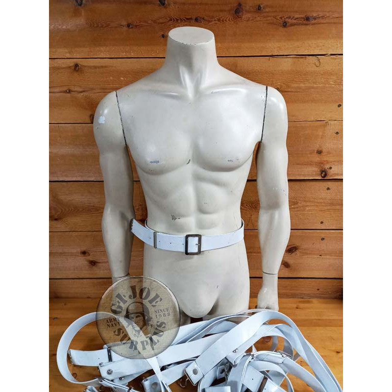 CINTURON DESFILE PVC BLANCO "F1" FRANCIA AVIACION NUEVOS