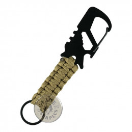 MOSQUETON TACTICO CON PARACORD NEGRO
