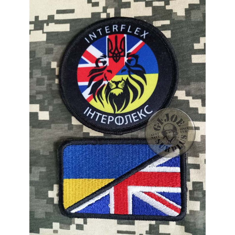 UKRANIAN-BRITISH FORCES "OPERATION INTERFLEX" TRANSLATOR PATCHES SET