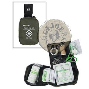 FIRST AID MINI BAG WITH CONTENT OLIVE GREEN