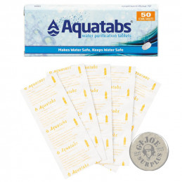 PASTILLAS POTABILIZADORAS AGUA "AQUATABS" 50 TABLETAS