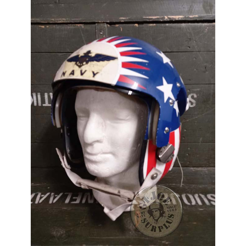 PIEZA UNICA!!! CASCO PILOTO GENUINO US NAVY DECORADO