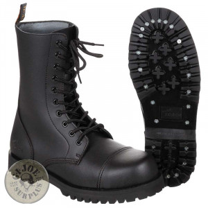 BOTAS RANGER MILITAR CUERO 100% PIEL VACUNO "INVADER" DE 10 AGUJEROS.