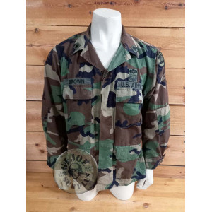 PEÇA UNICA!!! JAQUETA BDU WOODLAND RIPSTOP "IOWA NATIONAL GUARD"