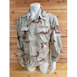 ONE PIECE!!! US AIR FORCE "USCENTAF" DESERT 3 BDU RIPSTOP JACKET MEDIUM SHORT