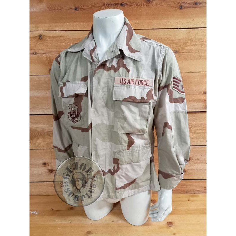 ONE PIECE!!! US AIR FORCE "USCENTAF" DESERT 3 BDU RIPSTOP JACKET MEDIUM SHORT
