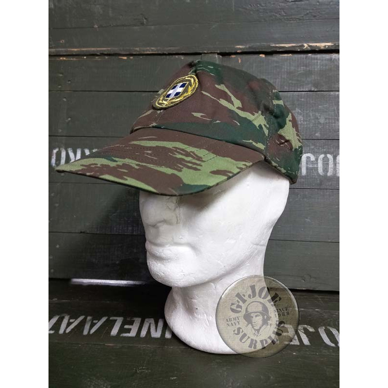 GREECE ARMY LIZARD CAMO COMBAT CAPS AS NEW GREECE ARMY LIZARD CAMO "HELLAS" COMBAT CAPS AS NEW