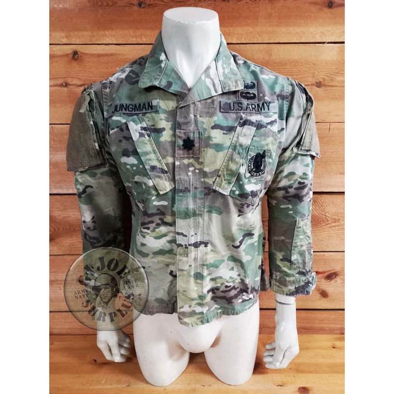ONE PIECE!!! US ARMY MULTICAM ACU JACKET "LIUTENANT CORONEL" SMALL SHORT FULLY DECORATED