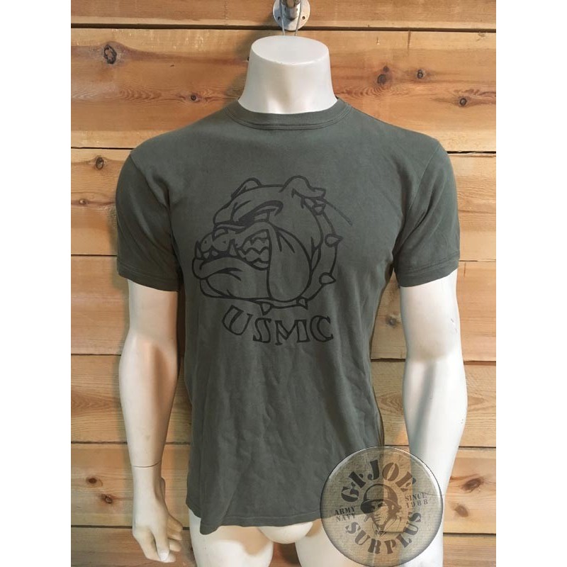ORIGINAL ARMY RECICLED T/SHIRTS WITH PRINT ON/USMC BULLDOG