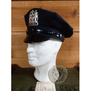 GORRA PLATO OFICIAL POLICIA USA REPLICA COLOR NEGRO GORRAS PLATO "NYPD" POLICIA NUEVA YORK REPLICA