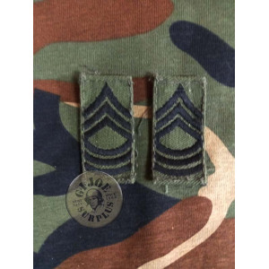 US ARMY "PARACHUTIST BADGE" OLIVE GREEN PATCH US ARMY COLLAR RANKS "STAFF SERGEANT" OLIVE GREEN US ARMY COLLAR RANKS "MASTER SER