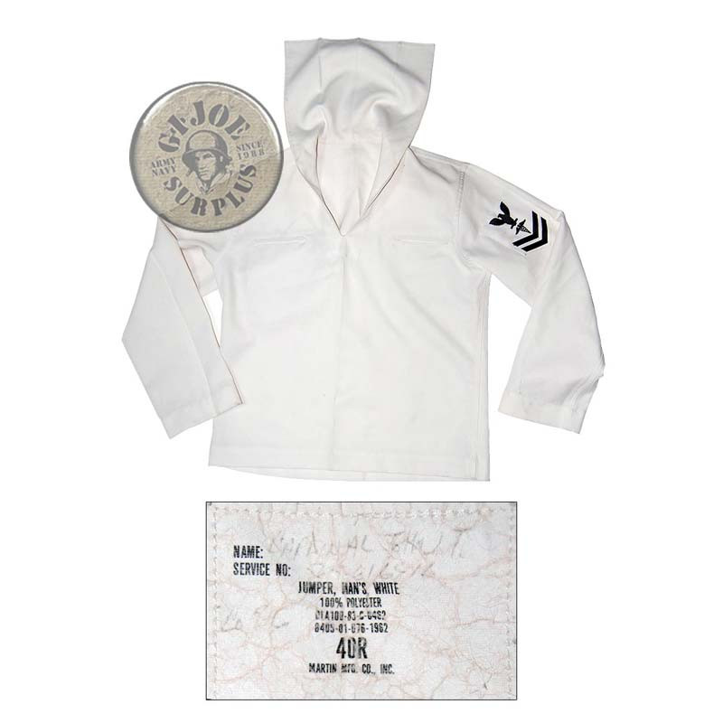 TOP US NAVY AMB PEGATS i GALONS USATS TOP US NAVY BLANC AMB PEGATS i GALONS USATS