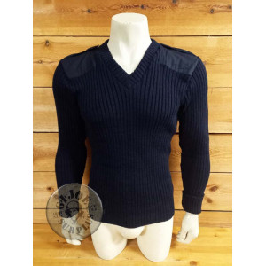 SOLO TIENDA!!! JERSEY REFUERZOS PICO NAVY BRITANICA "WOOLY POOLY 100% LANA" USADOS