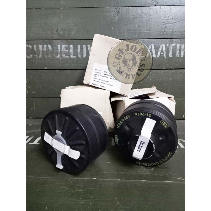 "DRAGGER" GAS MASK FILTERS MADE IN GERMANY NEW