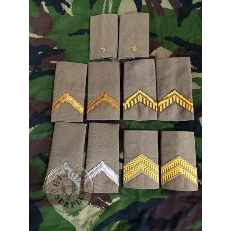 GERMAN ARMY OLIVE GREEN EPAULETTES 3 PAIRS PACK SELLING AT OUR SHOP!!! DUTCH ARMY RANK EPAULETTES AS NEW