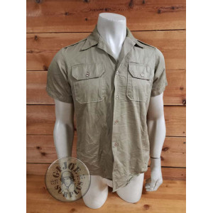 US NAVY KHAKI S/SLEEVE SHIRT UNIFORM USED US ARMY KHAKI COTTON S/SLEEVE SHIRT UNIFORM USED