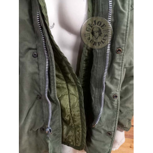 CHAQUETA M65  VERDE 1eR MODELO "69TH DIVISION 1969" LARGE REGULAR CON FORRO / PIEZA ÚNICA