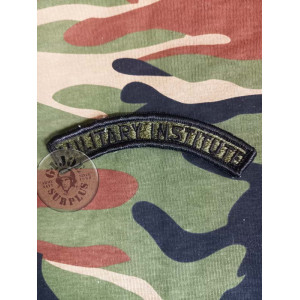 US ARMY OLIVE NYLON GREEN TAB NEW US ARMY OLIVE GREEN PATCH "MILITARY INSTITUTE" NEW