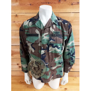 ONE PIECE!!! BDU JACKET WOODLAND RIPSTOP "AVIATION CENTER" MEDIUM