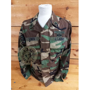 PEÇA UNICA!!! JAQUETA BDU WOODLAND "" XSMALL XSHORT RANGER!!! JAQUETA BDU WOODLAND "2ond BATALLION RANGER" SMALL SHORT
