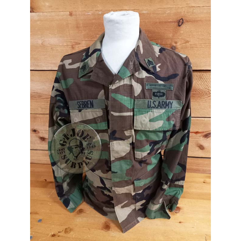 PEÇA UNICA!!! JAQUETA BDU WOODLAND "" XSMALL XSHORT RANGER!!! JAQUETA BDU WOODLAND "2ond BATALLION RANGER" SMALL SHORT