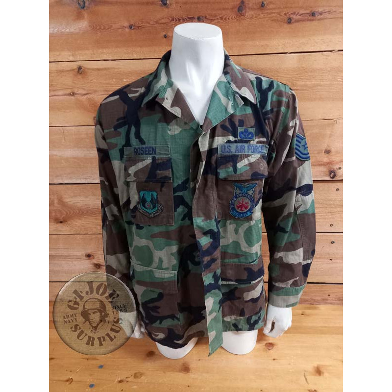 ONE PIECE!!! LIUTENANT CORONEL USAF WODLAND BDU JACKET MEDIUM LONG ONE PIECE!!! FIREFIGHTER USAF WODLAND BDU JACKET LARGE LONG