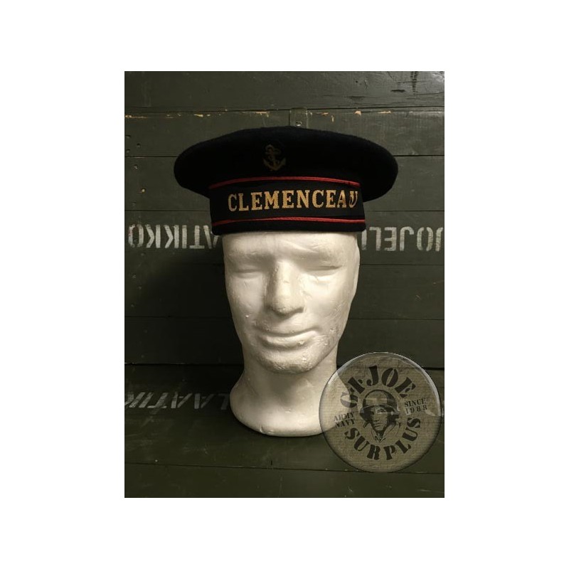 COLLECTORS ITEM/FRENCH NAVY SAILOR CAP "CLEMENCEAU SHIP" USED CONDITION