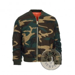CHAQUETA PILOTO MA1 "BOMBER" CAMO WOODLAND